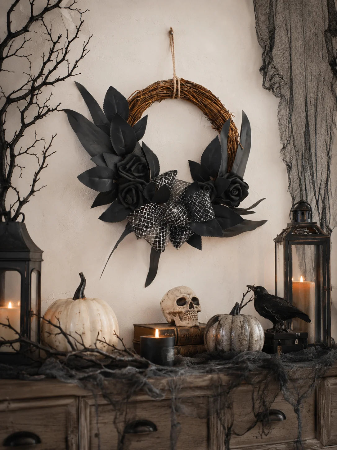 Halloween Rattan Wreath