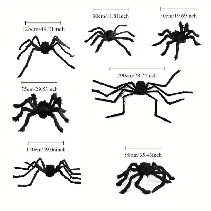 Giant Black Plush Spider Decoration
