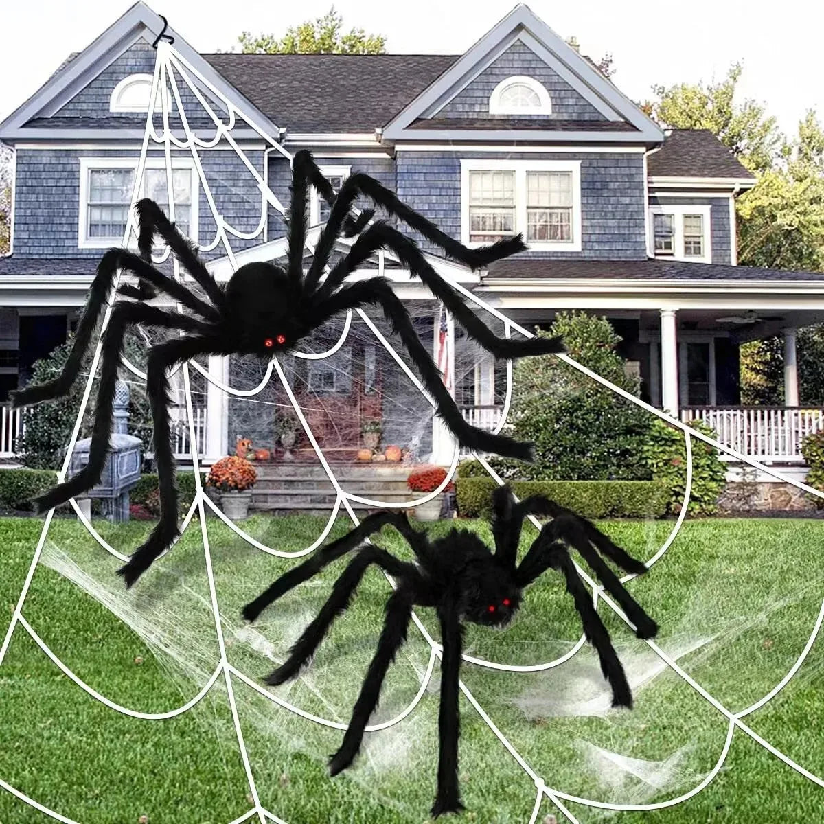 Giant Black Plush Spider Decoration