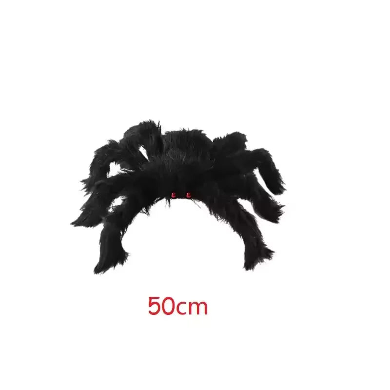 Giant Black Plush Spider Decoration