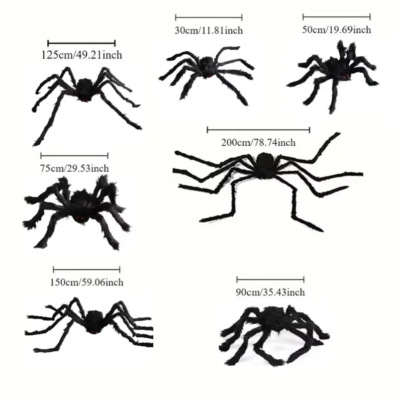 Giant Black Plush Spider Decoration