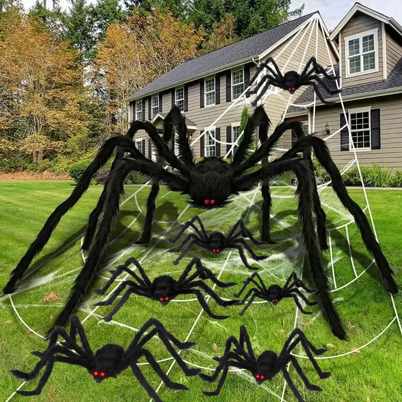Giant Black Plush Spider Decoration